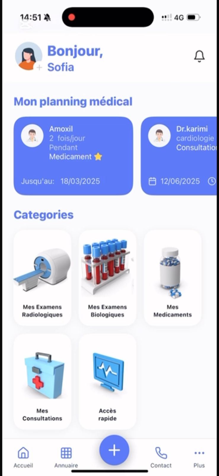 Mediphia App Home Screen